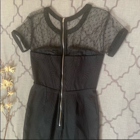 😈Uber-Edgy-Chic😈Black Yoke Lace Bustier / Corset-Style Illusion Kooples Dress - Picture 9 of 16